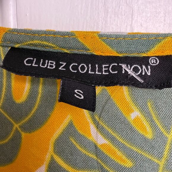 Vacation Coverup Womens Yellow Tropical Flutter Sleeve Beach Hibiscus Flowy - Picture 6 of 8